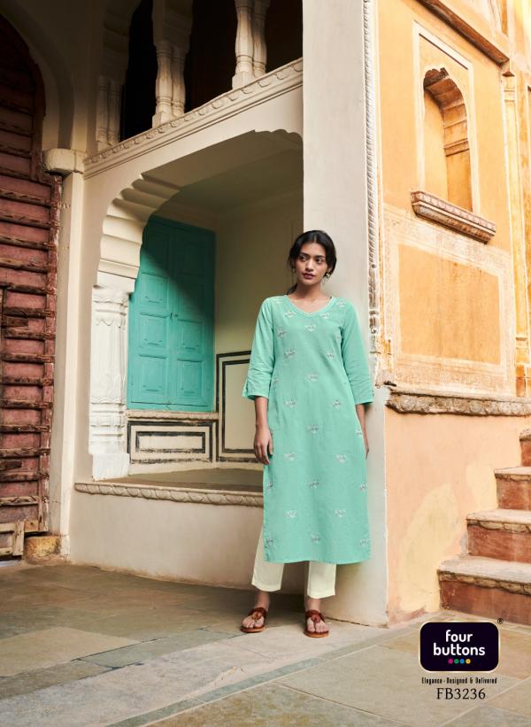 Four Buttons Colors 15 Casual Designer Kurti Collection